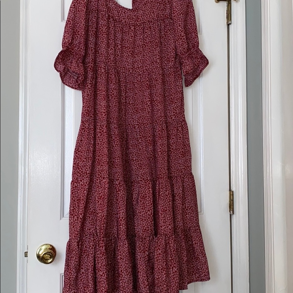 Orange Creek Red Floral Midi Dress